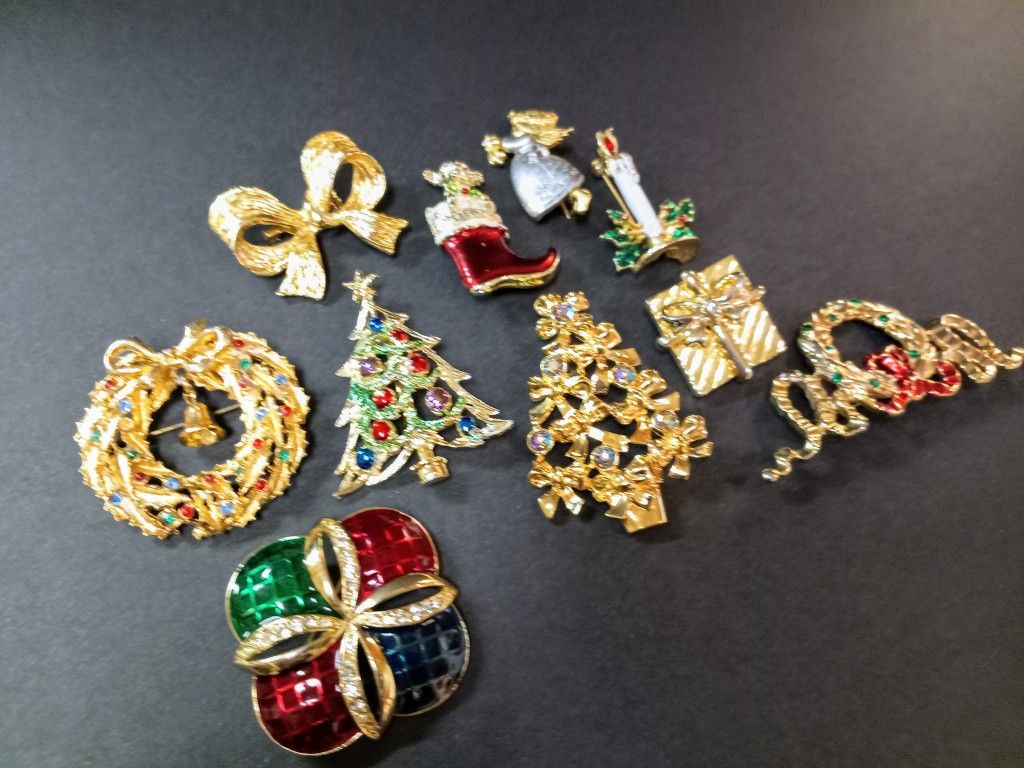 Holiday Brooches