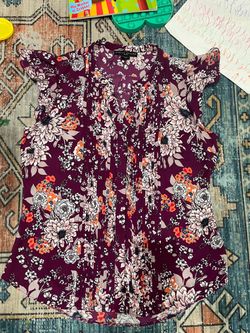 Simply Styled Floral Ruffle Sleeve Blouse