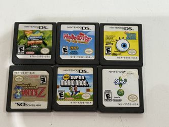 Nintendo DS Game Lot 6 Titles Mario Zelda Sims Spongebob Hello Kitty