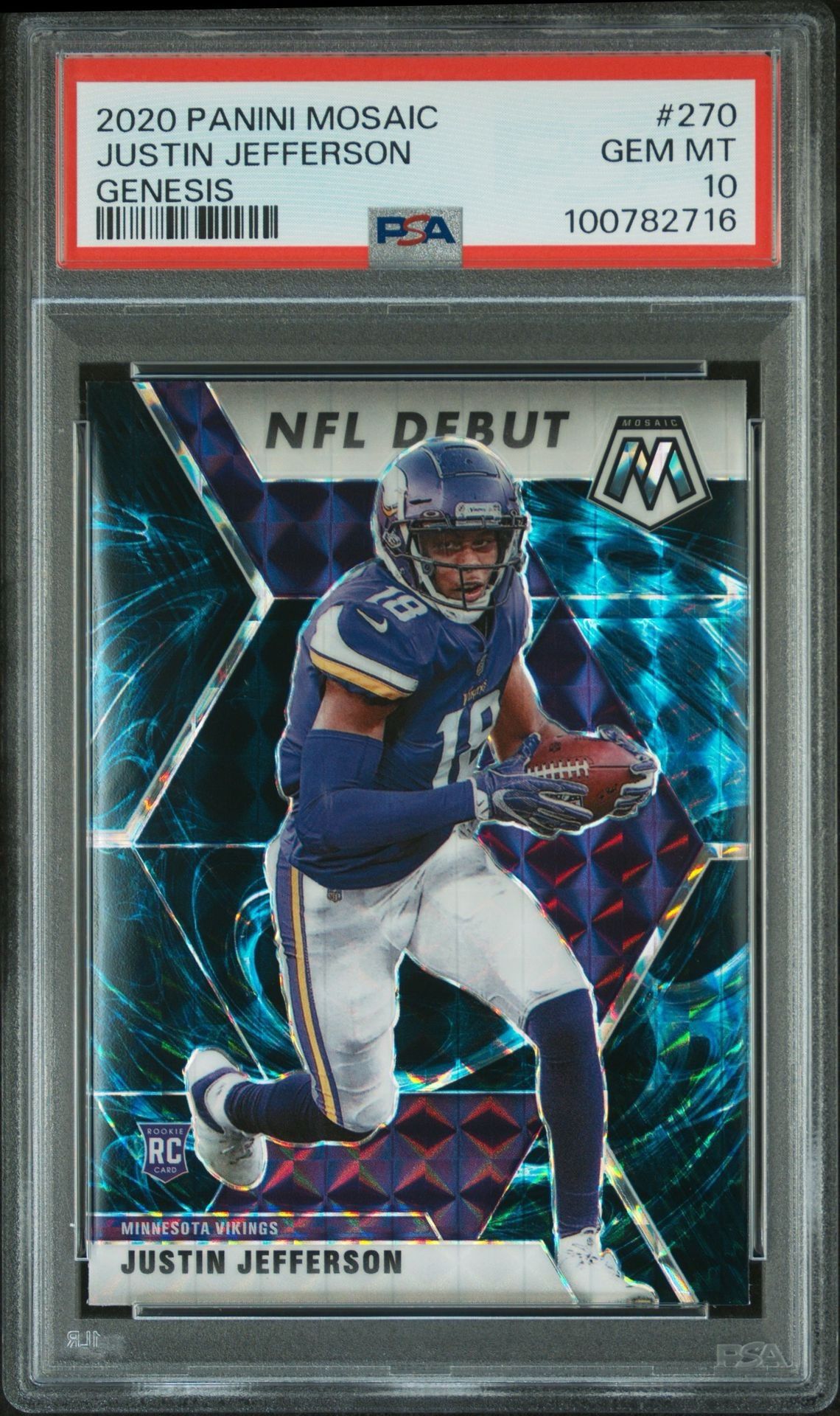 2020 Mosaic Justin Jefferson NFL Debut Genesis #270 PSA 10 Vikings