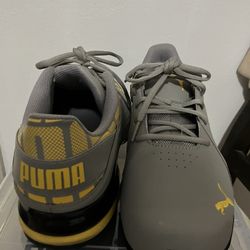 Puma Grey & Yellow 10.5 Like New 