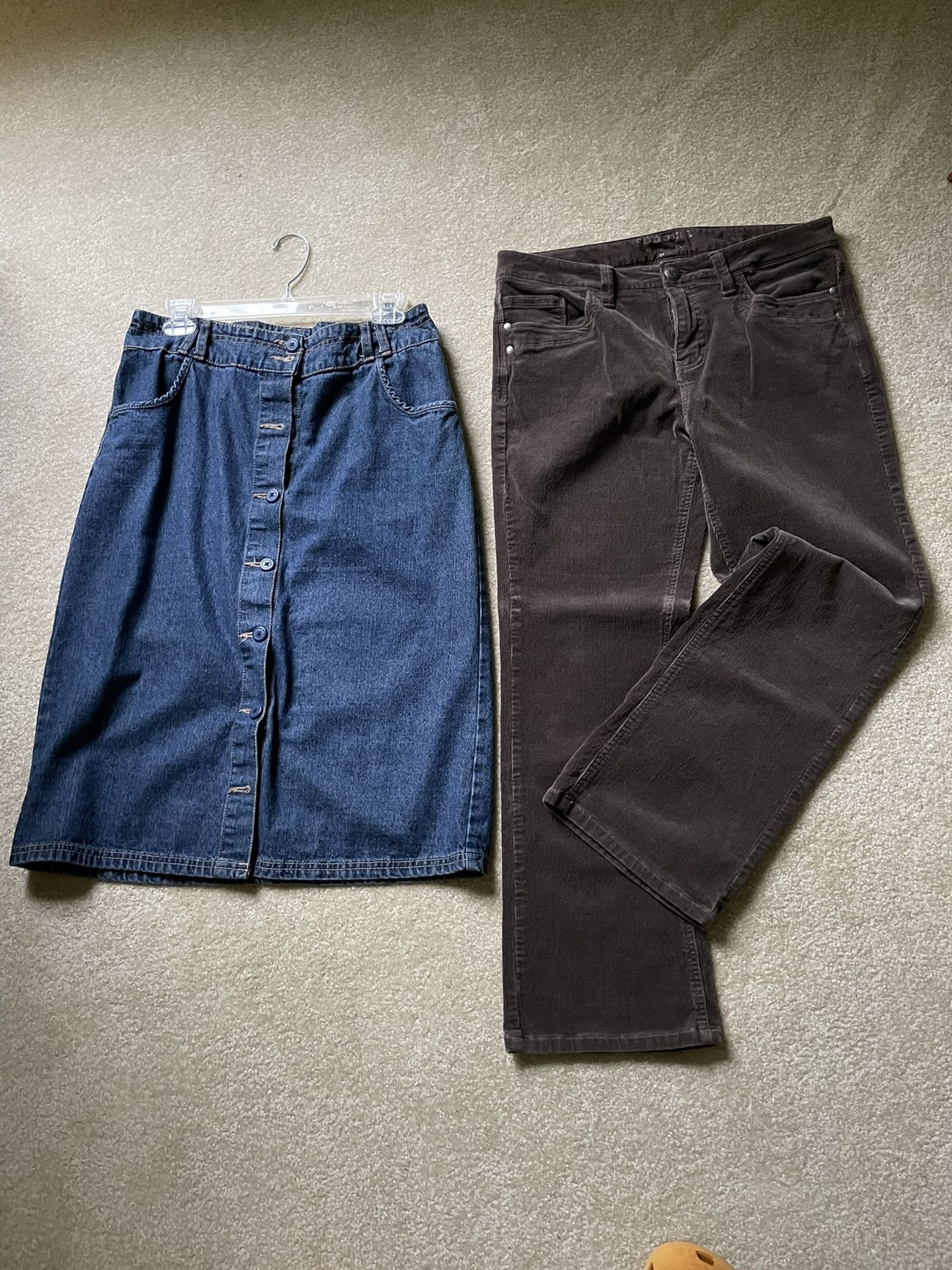 Size 10 Jean Skirt Or Corduroy Jeans