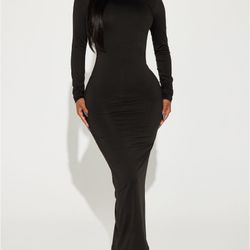 Sexy Open Back Black Dress