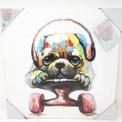 Puppy Dog Beats Skateboard Canvas Wall Art - See My Other Items 😀