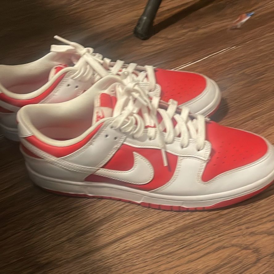 Red and white and pink dunks for sale 