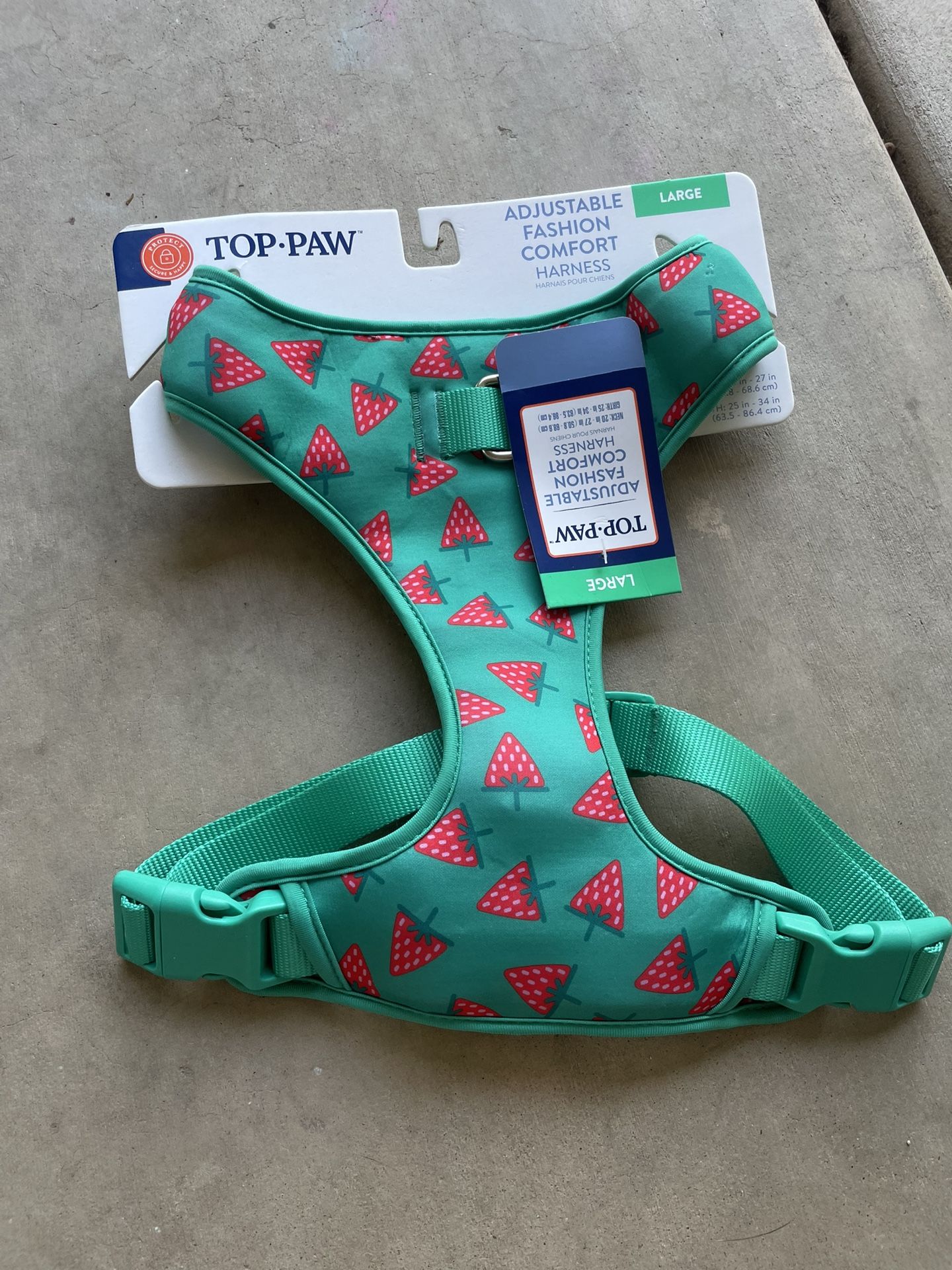L Strawberries Dog Harness