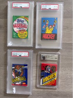 Vintage Sport Cards Graded Wax Packs Never Opened