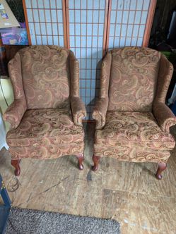 Set of 2 Matching Wingback Chairs