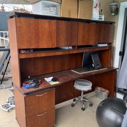 Large Office Desk With Drawer And File Cabinet