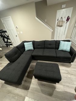 Charcoal Color Sectional Couch