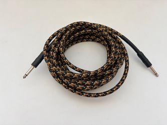 Spectraflex Fatso-Flex 21ft Guitar Cable Dual Straight 1/4" Black Gold Braid Use
