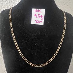 10K Solid Gold Fígaro Chain 9.5Gr 20 Inches Long 