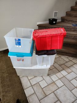 5 storage totes. Price for all. Avondale