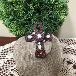 Vintage  Cross   Purple  Bracelet 