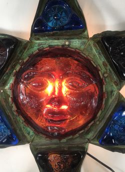 Unique Stainglass star sun art light Handmade