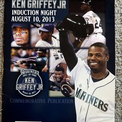 Ken Griffey Jr Induction Night Commemorative Magazine August 10, 2013
