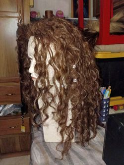Curly brown wig 26 inches long