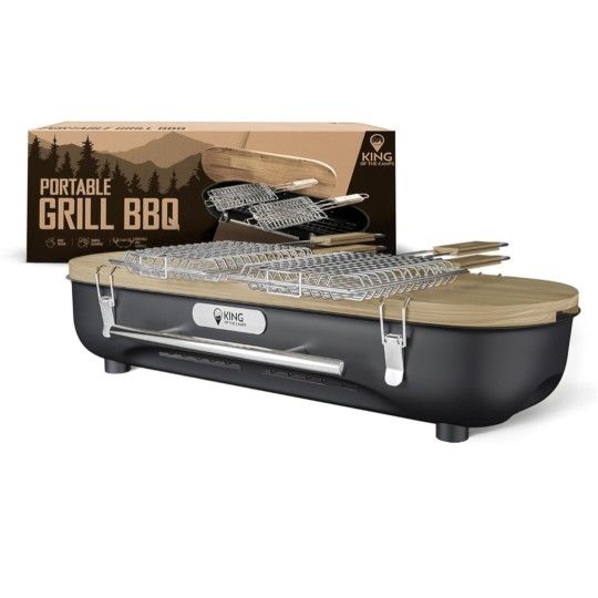 Portable Charcoal Grill - Tabletop Barbecue Grill For Outdoor Cooking - Outdoor Travel Portable BBQ Grill For Camping Mini Charcoal Grill For Camping