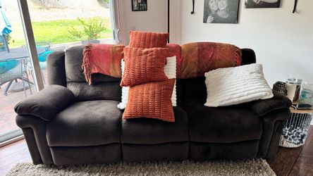 Brown Microfiber Reclining Sectional Sofa