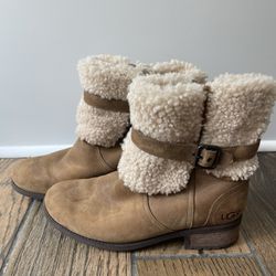 Women Ugg Fur Boots Sheepskin Size 10