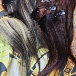 30 pcs of 10 and 12 inch Real hair clip in hair extensions