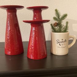 Christmas Crate And Barrel Candle Holders