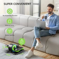 Under Desk Elliptical Machine for Seniors & Adults, Compact Seated Leg Exerciser with Remote Control, 100% Pre-Assembled

