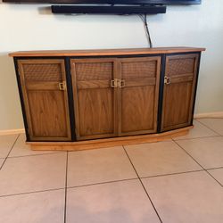 Beautiful Wood & Cane/Rattan TV Console / Credenza