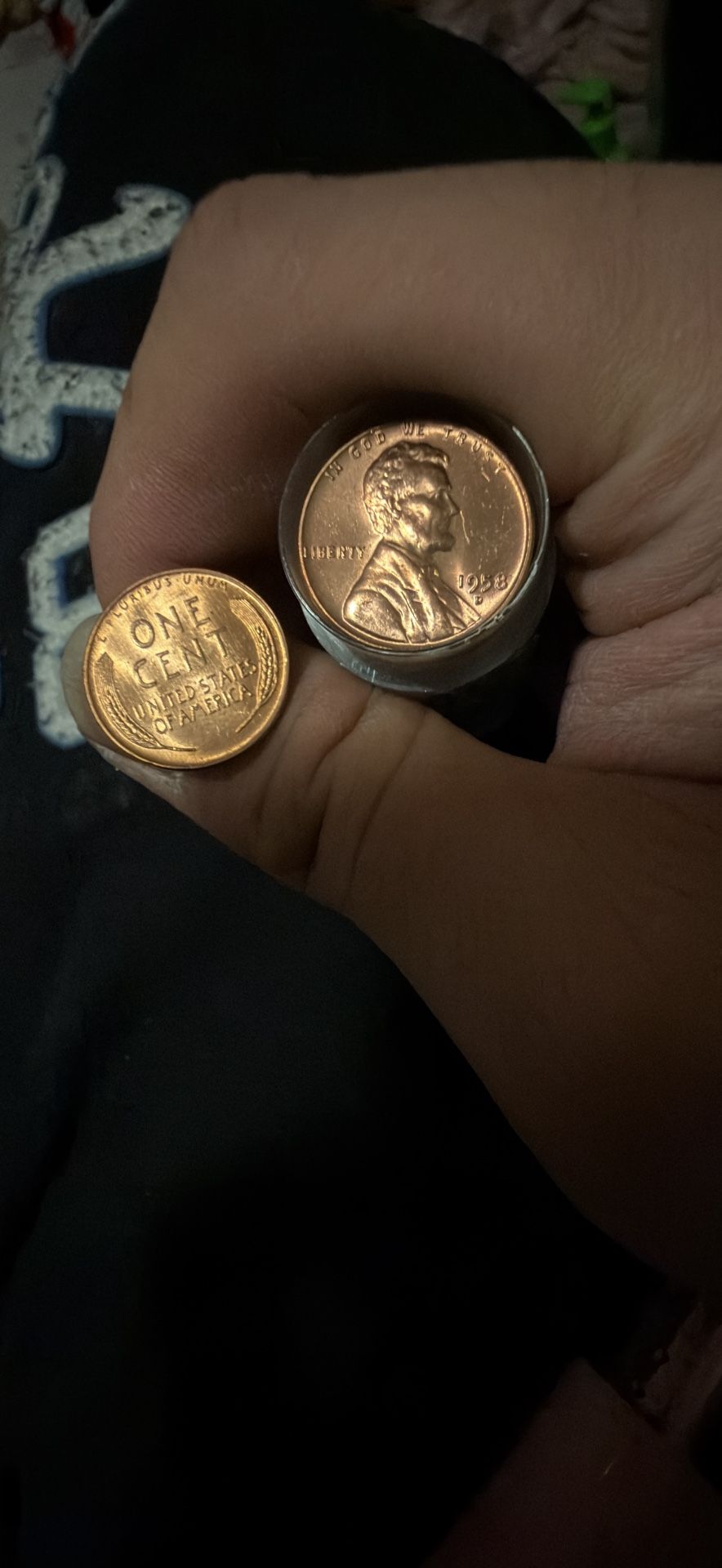 1958D Lincoln Wheat Cent Roll (Last year issue) BU/MS