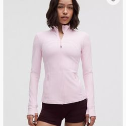 Lululemon Define Nulu Jacket Size 6 Pink Organza 