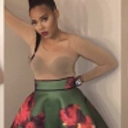 Floral Neoprene Skirt 