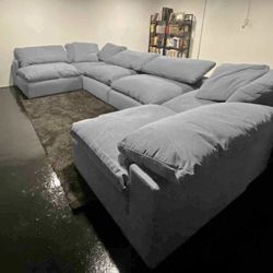 CLOUD DOWN FEATHER BRAND NEW GREY SECTIONAL SAME DAY DELIVERY 