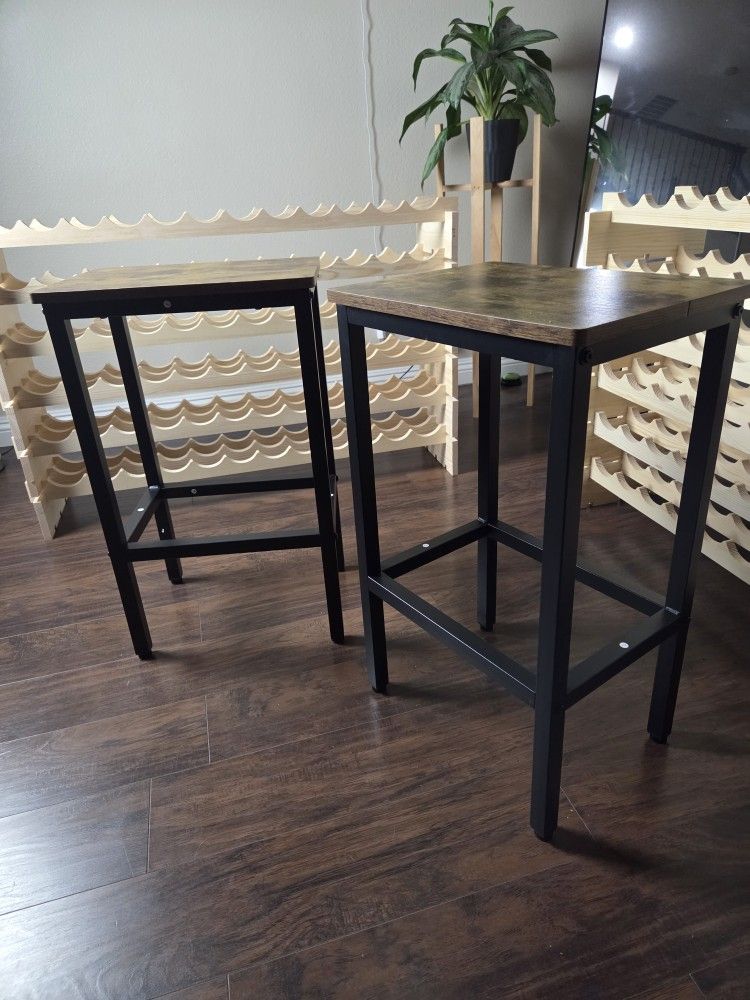 Pair of NEW Industrial-Style Bar Stools / Side Tables