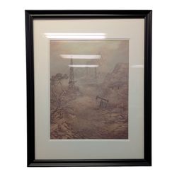 Oil Land Print In Black Frame