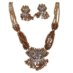 Indian Copper Kundan Necklace Set