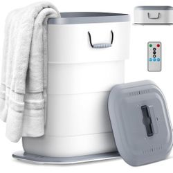27L Foldable Towel Warmer Bucket, Auto Shut-Off for Overheat, Fits Four 40"x70" ( Lid is Cracked)