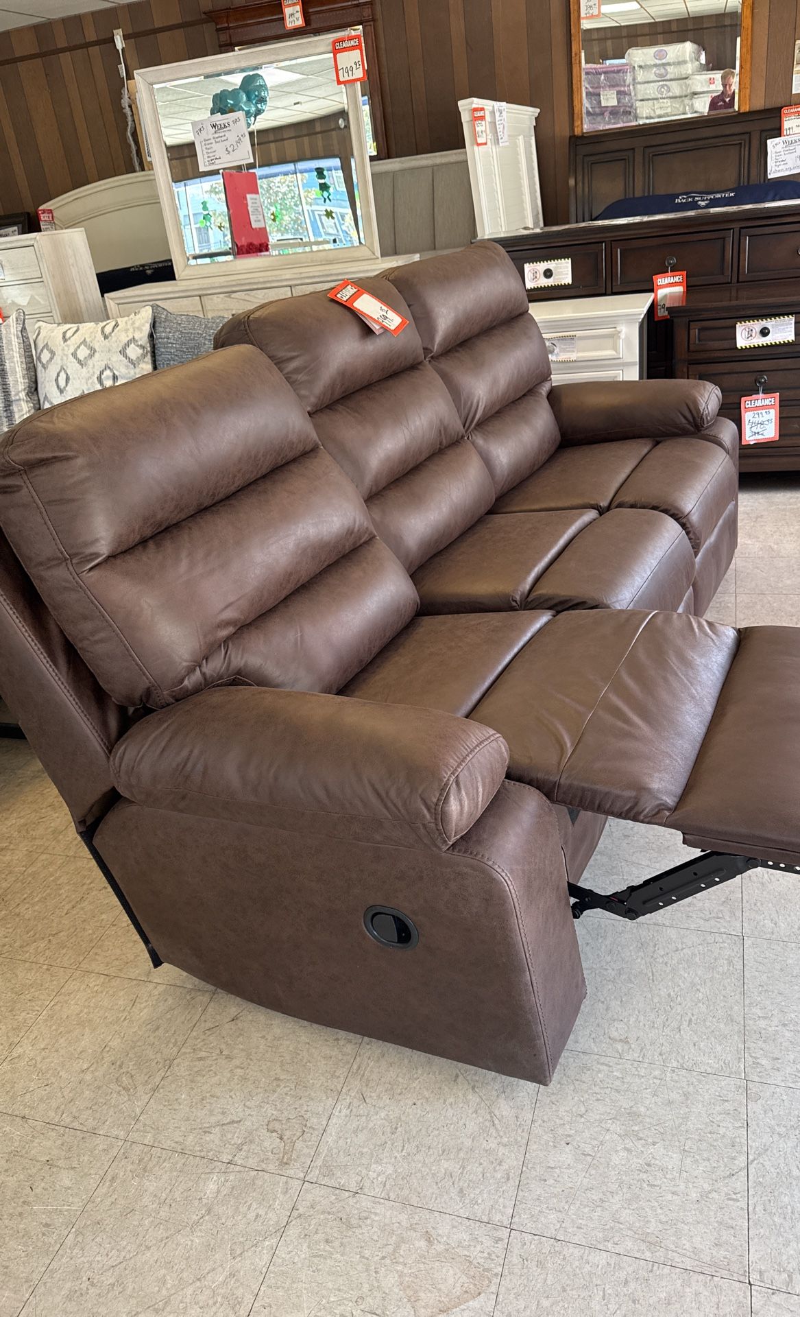 Reclining sofa and loveseat, ready to go brand new $2000 for both pieces