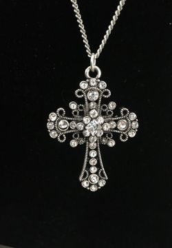 Beautiful rhinestone cross pendant and necklace