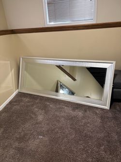 Large Rectangular Wall Mirror Silver Frame
