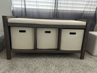 Wood storage bench