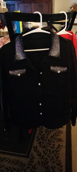 Black rhinestone jacket