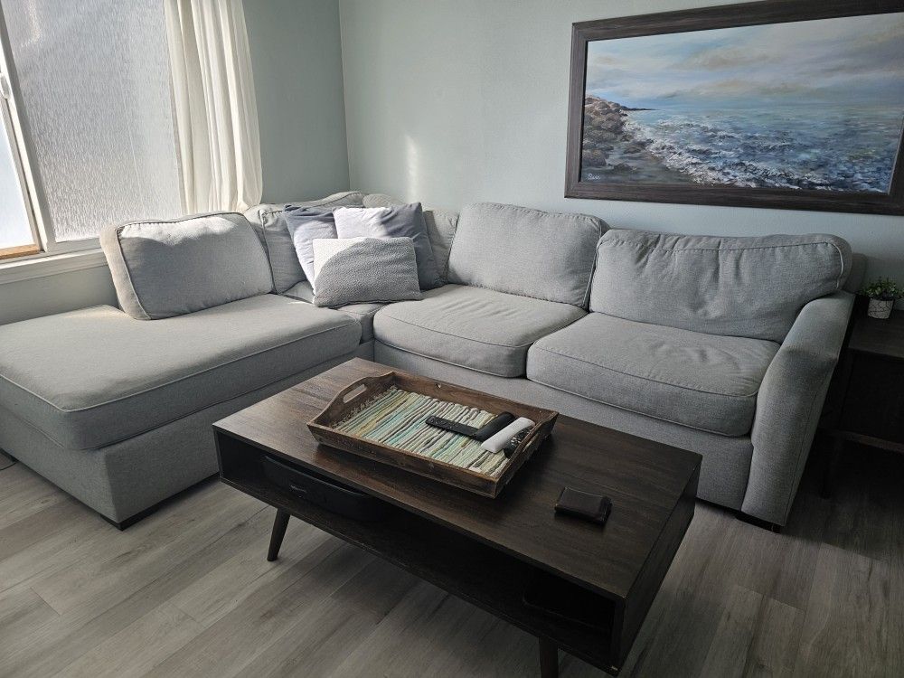 Light Blue Sectional Sofa Couch