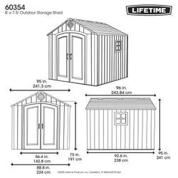 LIFETIME 7-ft x 8-ft Resin Outdoor Storage Shed (Floor Included)