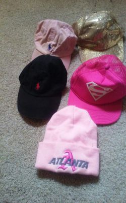 Polo hats, pink hats, and sparkle hat