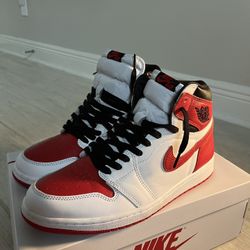 Air Jordan 1 Heritage Retro High OG Men's Sneakers Size 10.5 White/Red 