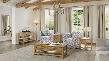 Brentwood Cascade Oak Castered Leg Cocktail Table