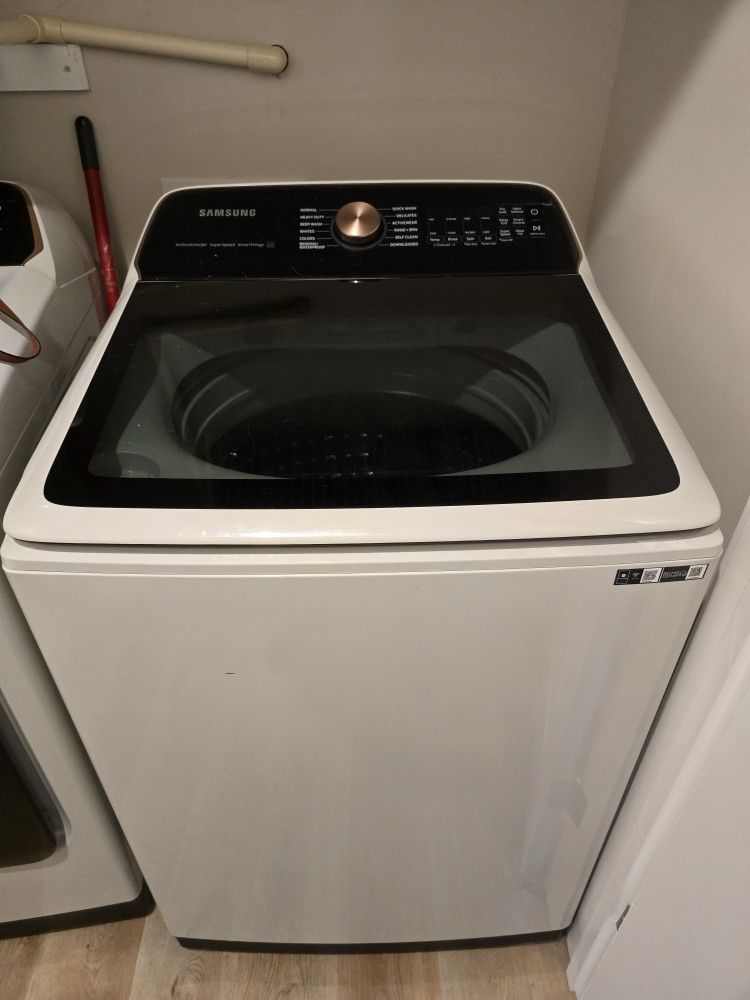 Samsung Washer & Dryer Set – Smart Top Load + Electric Dryer (Ivory)