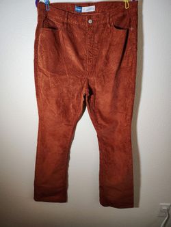 NWOT Old Navy Kicker Bootcut Corduroy Pants Extra High Rise Rust Brown Womens 14