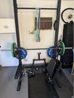 Rogue Monster Lite Home Gym Package – Ohio Bar, Bumpers, Rack, Attachments