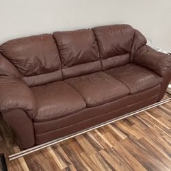 Solid Leather Couch 